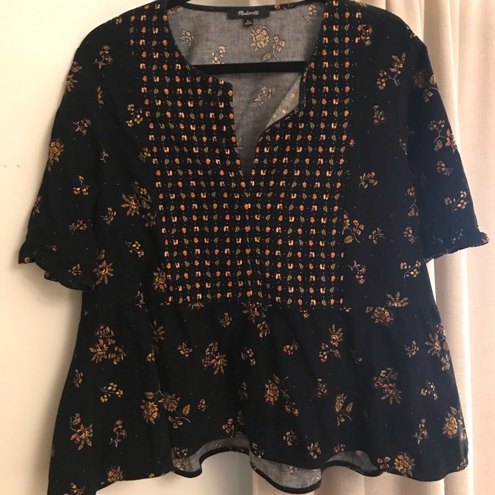 Madewell Corduroy Printed Top, XL